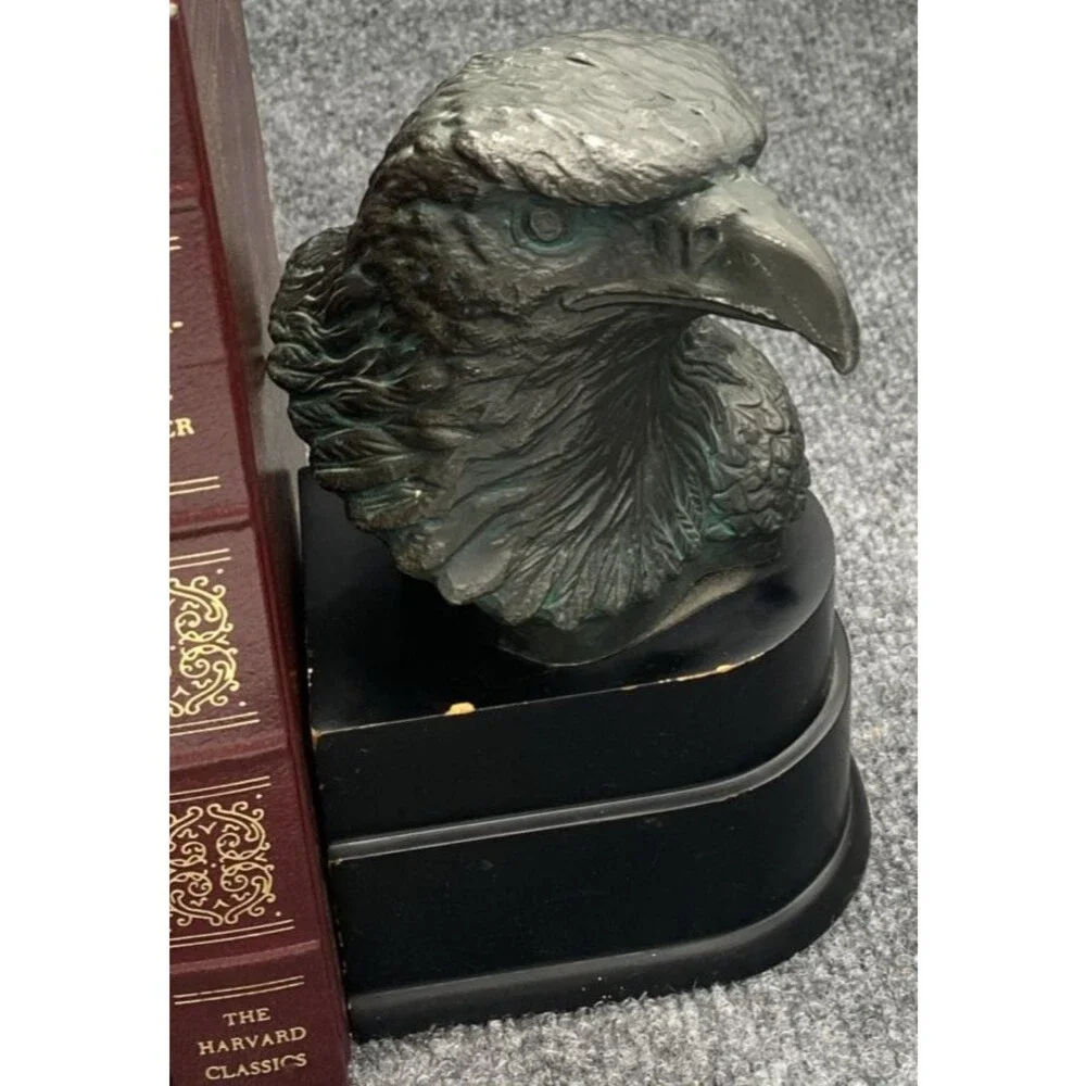 Vintage Eagle Head Bookends Pair San Pacific SP 7.5